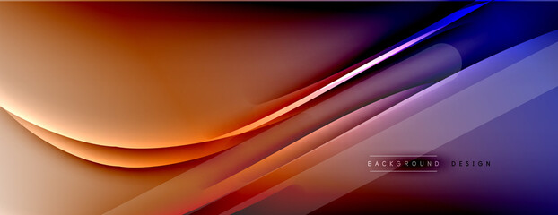 Abstract background - lines composition created with lights and shadows. Technology or business digital template. Trendy simple fluid color gradient abstract background with dynamic