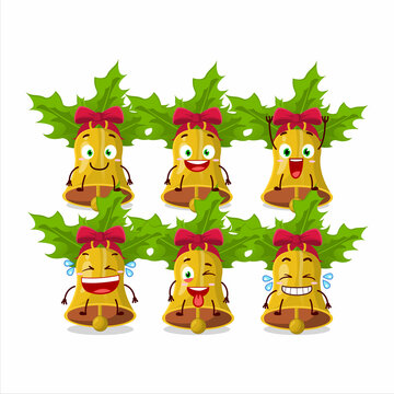 Cartoon character of jingle christmas bells with smile expression