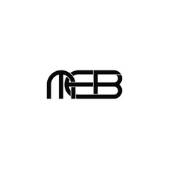 meb initial letter monogram logo design