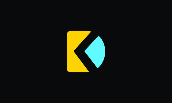 DK or KD D and K Letter Mark Abstract Monogram Vector Logo Template for Business, DK Logo Design