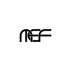 mef initial letter monogram logo design