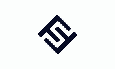 Modern Trendy Minimal Monogram FS and SF F or S Square Shaped Business Brands Initial Based letter Icon Logo