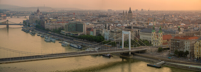 Misty sunrise over Budapest