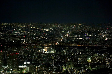 Fototapeta na wymiar Beautiful light at night in tokyo, Japan.