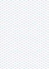 Graph paper. Printable isometric color grid paper with color lines. Geometric background for school, textures, notebook, diary, notes, print, books. Realistic lined paper blank size A4