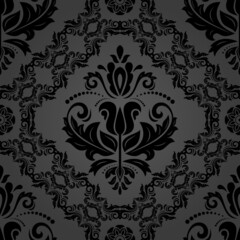 Classic seamless vector dark pattern. Damask orient ornament. Classic vintage dark background. Orient ornament for fabric, wallpaper and packaging