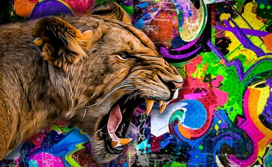 Poster tiger cub in the jungle © reznik_val