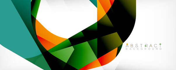 Obraz premium Minimal abstract background - color overlapping shapes on white with shadow lines. Vector Illustration For Wallpaper, Banner, Background, Landing Page