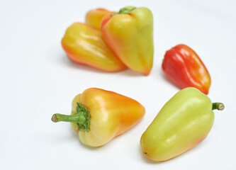 bulgarian pepper varieties swallow on a white background