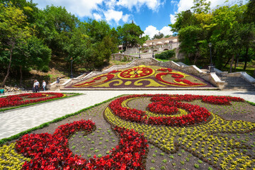 Flower clock near Academic gallery in Pyatigorsk