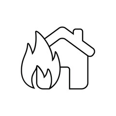 Home fire disaster icon