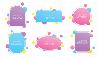 cute and fun banner header graphic elements vector set in pastel color style for adding your text 