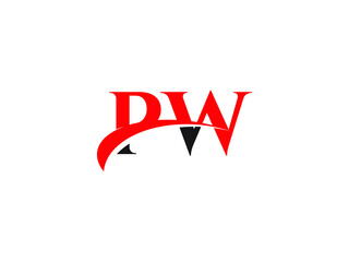 PW Letter Initial Logo Design Template