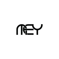 mey initial letter monogram logo design