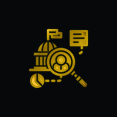 Obraz premium Analytics gold plated metalic icon or logo vector