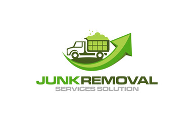 Illustration vector graphic of junk removal solution services logo design template