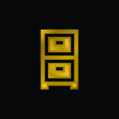 Archives gold plated metalic icon or logo vector