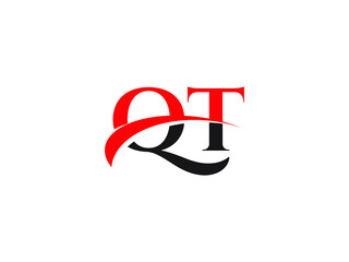 Obraz premium QT Letter Initial Logo Design Template