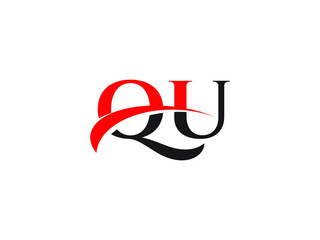 QU Letter Initial Logo Design Template