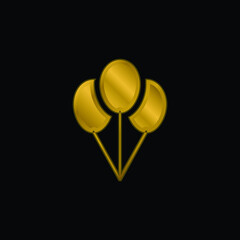 Balloons gold plated metalic icon or logo vector