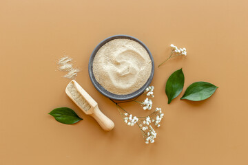 Textured clay cosmetic mask for body and face care