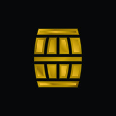 Barrel gold plated metalic icon or logo vector
