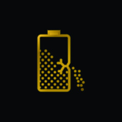 Obraz premium Battery gold plated metalic icon or logo vector