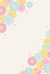 Japanese style vector background with  chrysanthemum flowers for banners, greeting cards, flyers, social media wallpapers, etc.