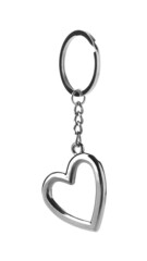 Heart shape keychain on white background