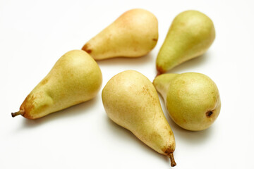 pears lie on a white background