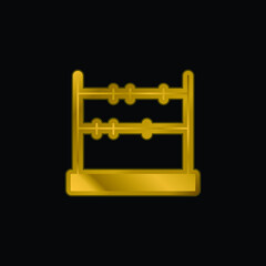 Abacus gold plated metalic icon or logo vector