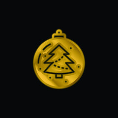 Bauble gold plated metalic icon or logo vector