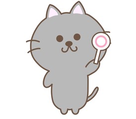 丸を出すくろねこ