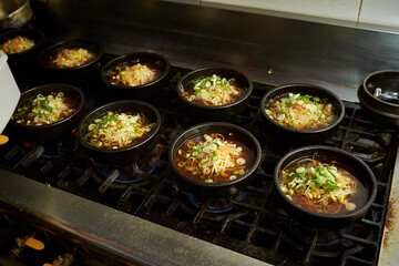 Haejangguk being cooked in a pot