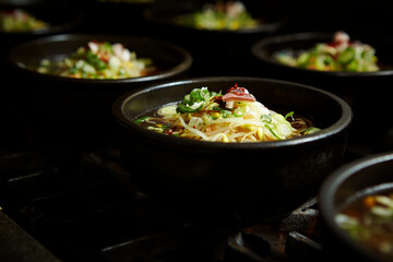 Haejangguk being cooked in a pot