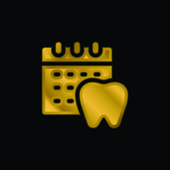 Appointment gold plated metalic icon or logo vector