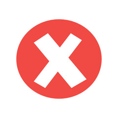 Rejection symbol, button for vote, election choice. Vector illustration