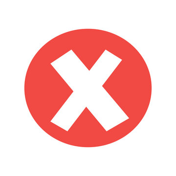 Rejection symbol, button for vote, election choice. Vector illustration