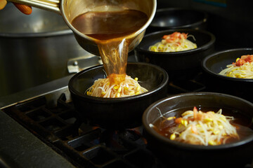Put the broth in a boiling pot