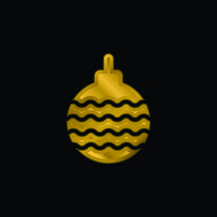 Bauble gold plated metalic icon or logo vector