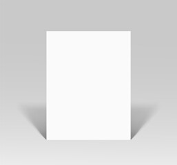 Empty paper sheet. A4 vertical format paper with shadows on gray background.
Magazine, booklet, postcard, flyer, business card or brochure mockup. Vector Illustration EPS10.