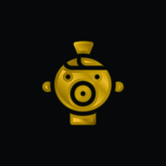 Baby gold plated metalic icon or logo vector