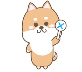 バツを出すいぬ