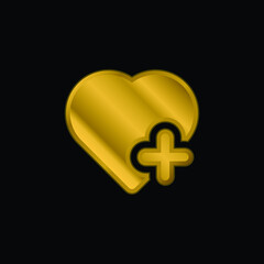 Add To Favourites gold plated metalic icon or logo vector