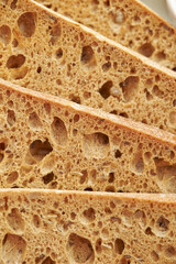 Close-up of sliced whole wheat bread