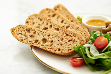 bread and salad