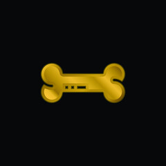 Bone gold plated metalic icon or logo vector