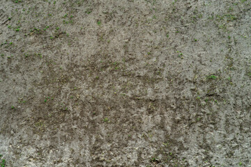 Background with dirty ground. Top view of the surface with wet sand and soil