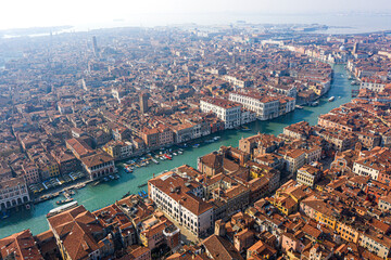 Obraz premium Venice, Grand canal from the sky, aerial view, Italy