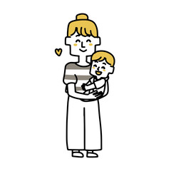 赤ちゃんを抱っこしているママ